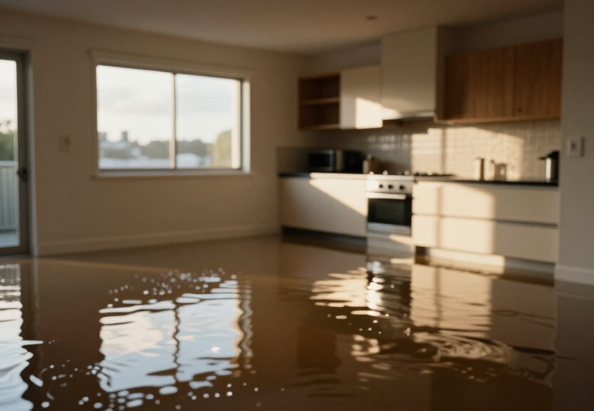 Flooded warehouse in Lugarno before extraction